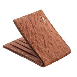 Statement Wallet – Genuine Ostrich Leather - Autumn Orange